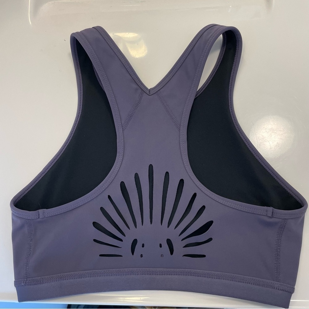 Free People FP Movement Over the Moon Sports Yoga Bra Purple Plum